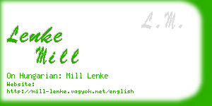 lenke mill business card